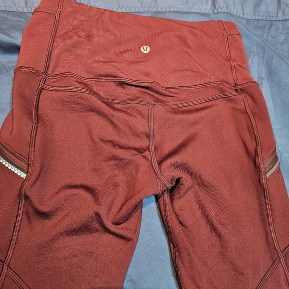 Lululemon Toasty Tech Tight II Legging Maroon Burgandy Red size 4 - Picture 7 of 12